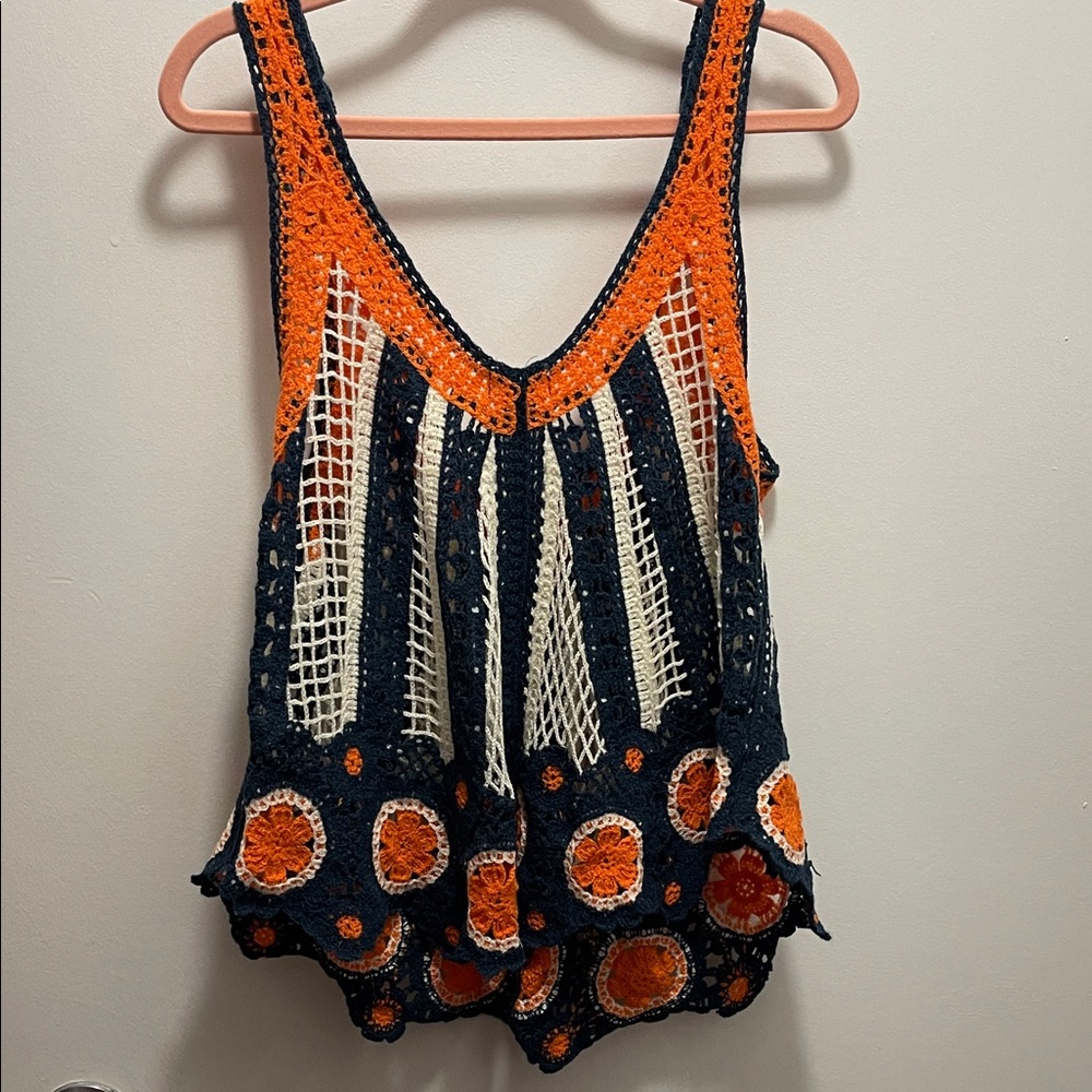 NWOT POL OS Bohemian Crochet Top - Picture 6 of 7